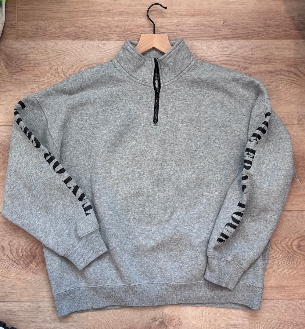 Official Taylor Swift The Eras Tour Grey Quarter Zip Sweatshirt Size Large